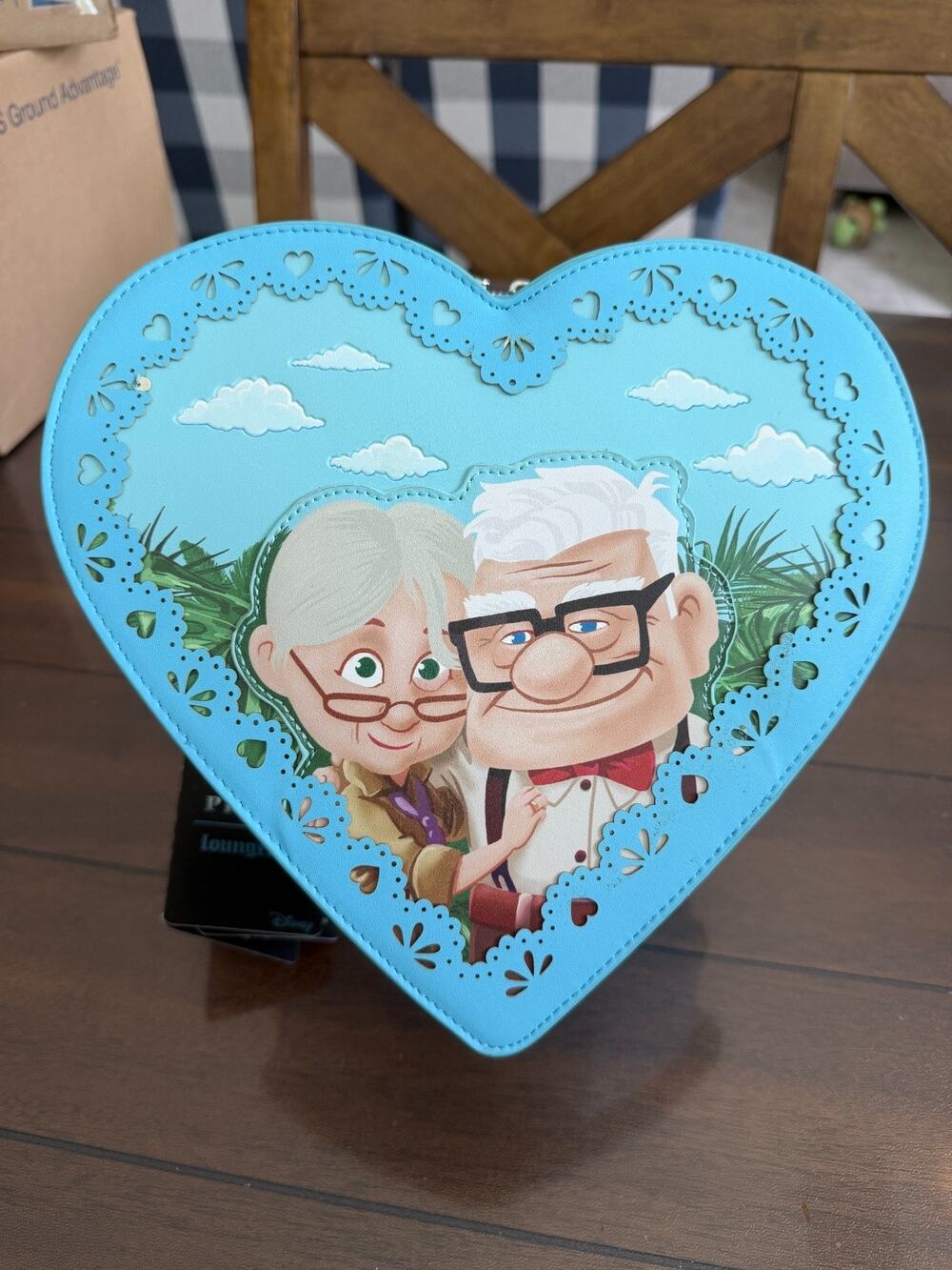 LOUNGEFLY DISNEY PIXAR UP CARL AND ELLIE HEART CROSSBODY HT NWT